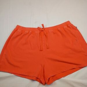 #1078 Lucky Brand Neon Orange Lounge Shorts Women’s Drawstring Elastic Waist